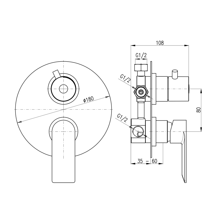 RAV Slezák NL187.3 - Concealed shower mixer NIL, polished chrome