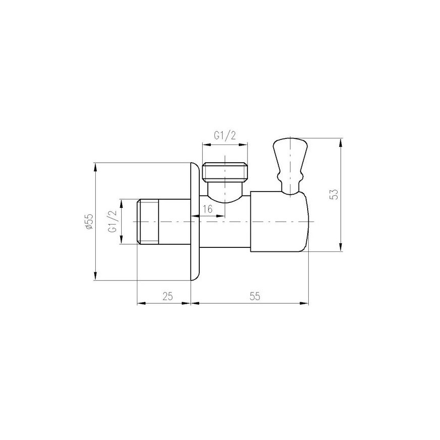 RAV Slezák RV0112 - Retro Angle Valve, Polished Chrome