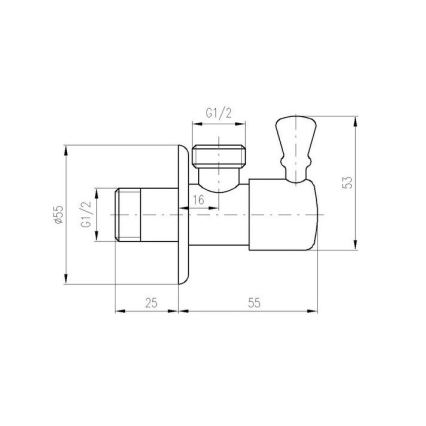 RAV Slezák RV0112Z - RETRO Angle Valve, Polished Gold