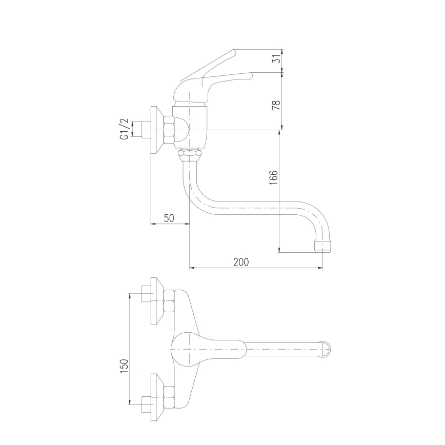 RAV Slezák SA001.5/21 - SAZAVA Sink/Basin Mixer in Polished Chrome