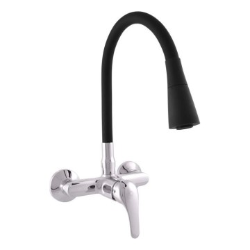 RAV Slezák SA002.5/13 - Kitchen sink mixer tap SAZAVA 32.3 cm black/polished chrome