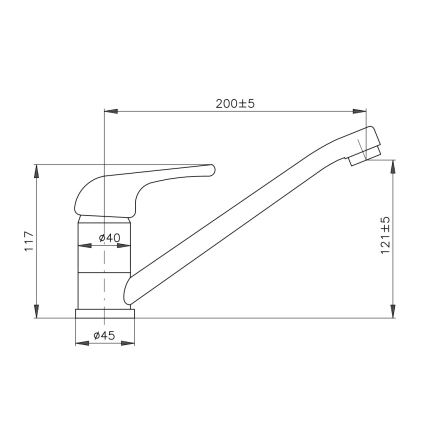 RAV Slezák SA005.0 - SAZAVA kitchen sink faucet 11.7 cm polished chrome