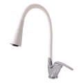 RAV Slezák SA006.0/13CB - Sink mixer tap with flexible spout SAZAVA 35.6 cm white/polished chrome