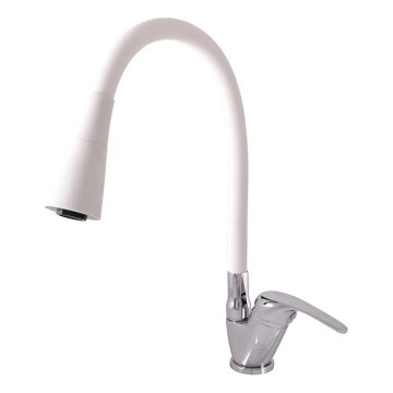 RAV Slezák SA006.0/13CB - Sink mixer tap with flexible spout SAZAVA 35.6 cm white/polished chrome