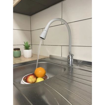 RAV Slezák SA006.0/13S - Kitchen sink faucet with flexible spout SAZAVA 35.6 cm gray/polished chrome