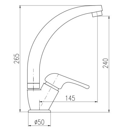 RAV Slezák SA006.0/3 - SAZAVA kitchen faucet 26.5 cm, polished chrome