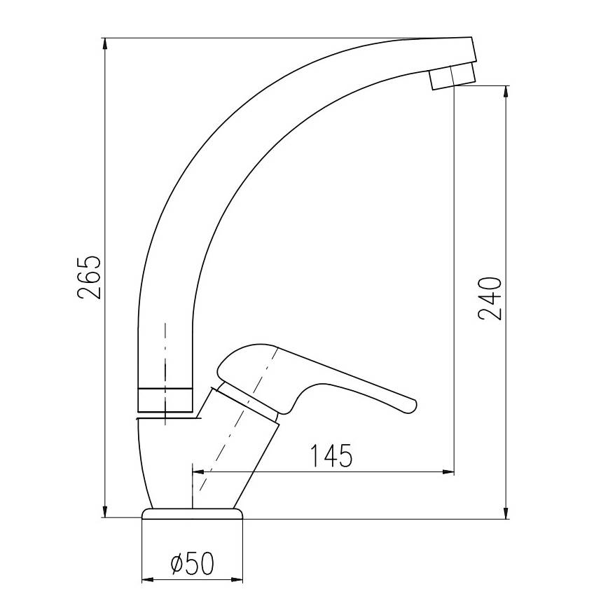 RAV Slezák SA006.0/3 - SAZAVA kitchen faucet 26.5 cm, polished chrome