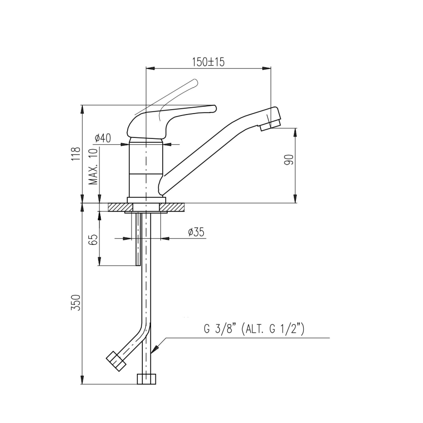 RAV Slezák SA015.0 - SAZAVA 11.8 cm washbasin mixer, polished chrome