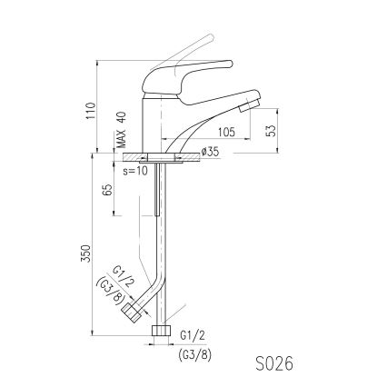 RAV Slezák SA026.0 - SAZAVA washbasin faucet 11.5 cm polished chrome
