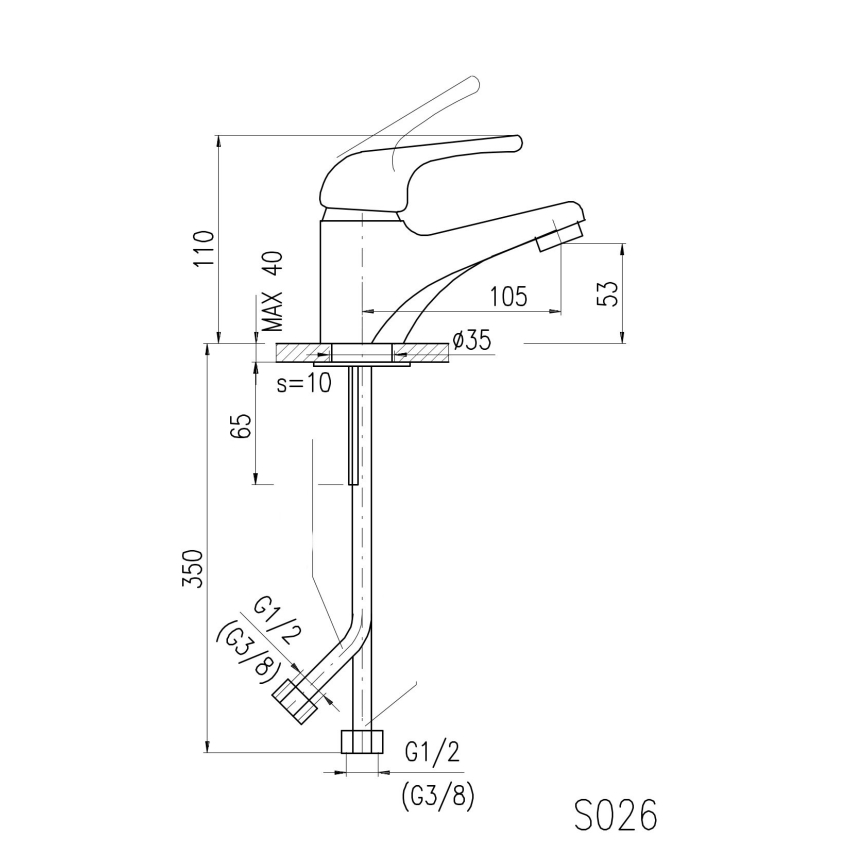 RAV Slezák SA026.0 - SAZAVA washbasin faucet 11.5 cm polished chrome