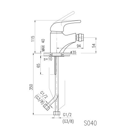 RAV Slezák SA044.0 - SAZAVA 11.5 cm Bidet Mixer, Polished Chrome