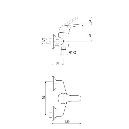 RAV Slezák SA080.5 - SAZAVA Shower Mixer, Polished Chrome