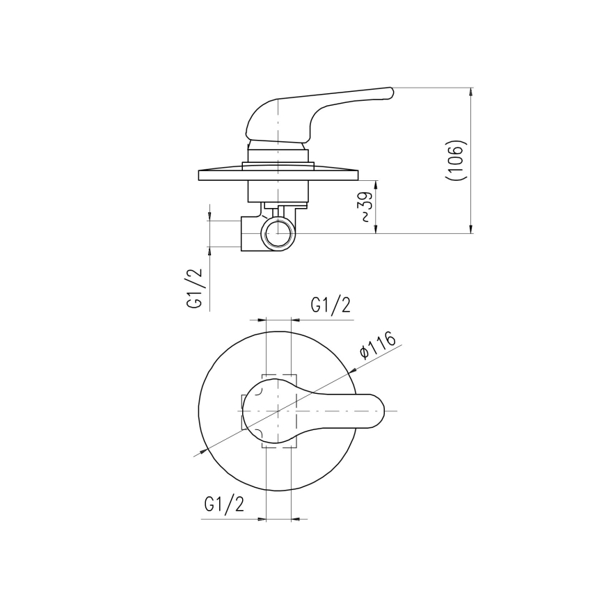 RAV Slezák SA083 - SAZAVA Concealed Shower Mixer, Polished Chrome