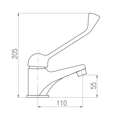 RAV Slezák SA626.0 - SAZAVA 20.5 cm basin mixer with medical lever, polished chrome
