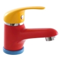 RAV Slezák SAJ091.0 - JUNIOR 11.5 cm Washbasin Mixer, Red/Yellow