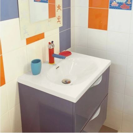 RAV Slezák SE326.0 - JUNIOR 18.2 cm Basin Mixer, Red/Blue