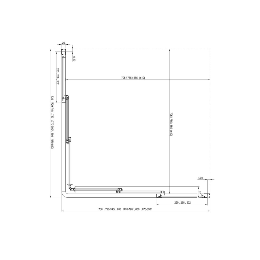 Ravak 15V701R2Z1 - SUPERNOVA 90 x 198 cm shower door, white