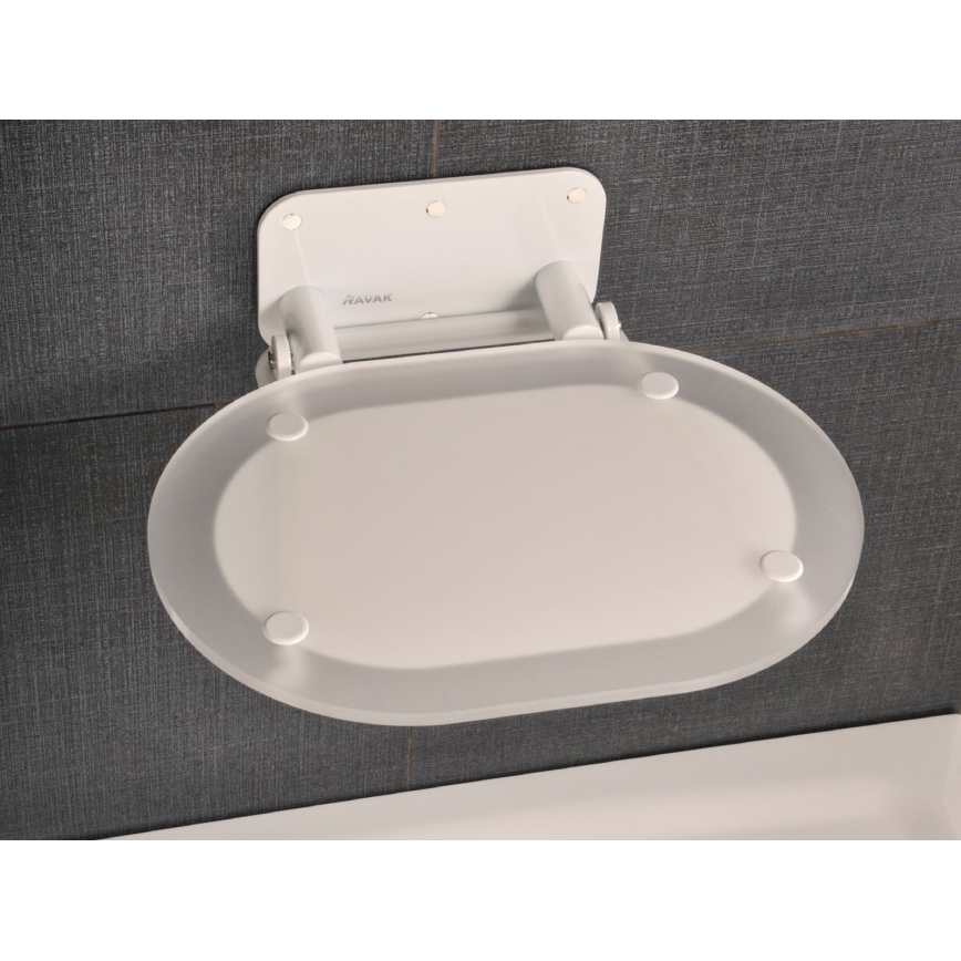 Ravak B8F0000028 - OVO fold-down shower seat, white