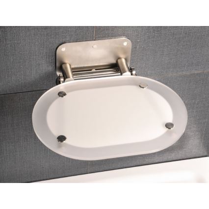 Ravak B8F0000029 - OVO Fold-down Shower Seat, Stainless Steel