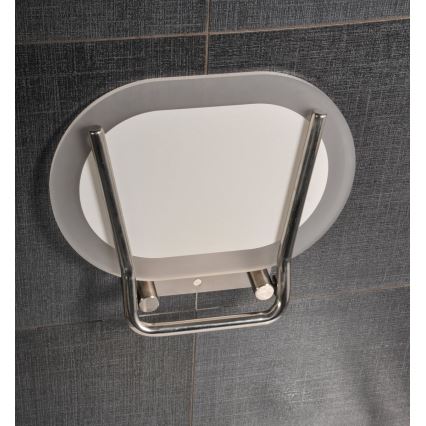 Ravak B8F0000029 - OVO Fold-down Shower Seat, Stainless Steel