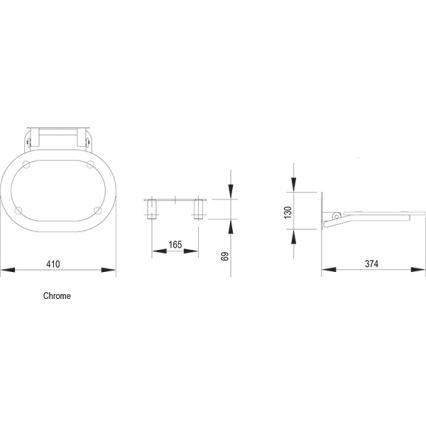 Ravak B8F0000029 - OVO Fold-down Shower Seat, Stainless Steel