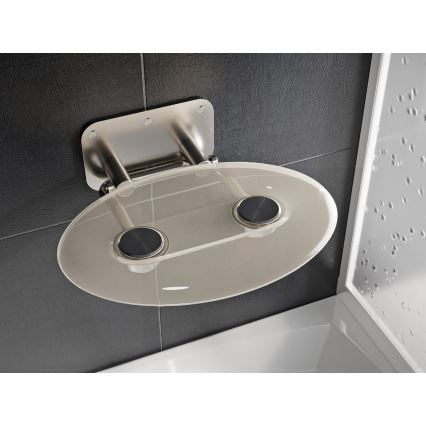 Ravak B8F0000048 - OVO Fold-Down Shower Seat, Stainless Steel