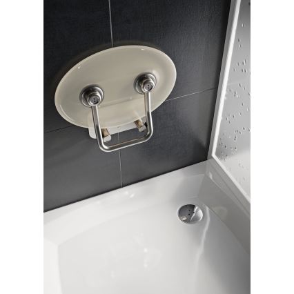 Ravak B8F0000048 - OVO Fold-Down Shower Seat, Stainless Steel