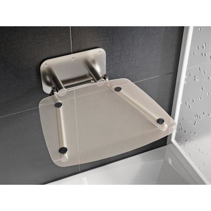 Ravak B8F0000051 - OVO Fold-down Shower Seat, Stainless Steel