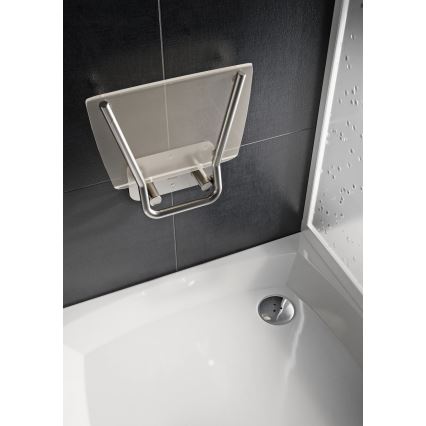 Ravak B8F0000051 - OVO Fold-down Shower Seat, Stainless Steel