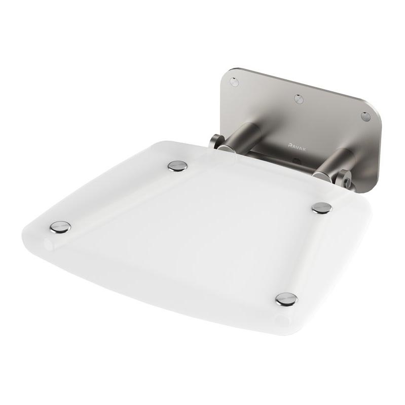Ravak B8F0000052 - OVO fold-down shower seat, stainless steel