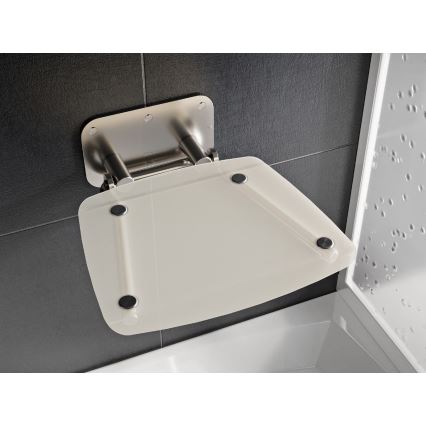 Ravak B8F0000052 - OVO fold-down shower seat, stainless steel