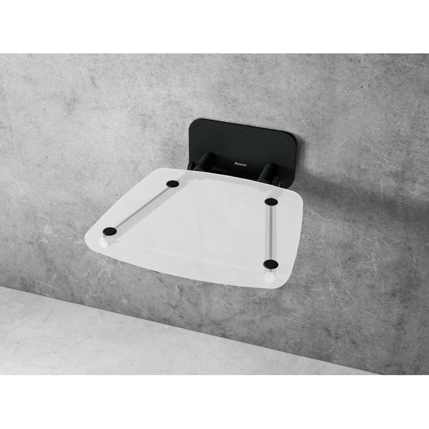 Ravak B8F0000060 - OVO Fold-down Shower Seat, Black