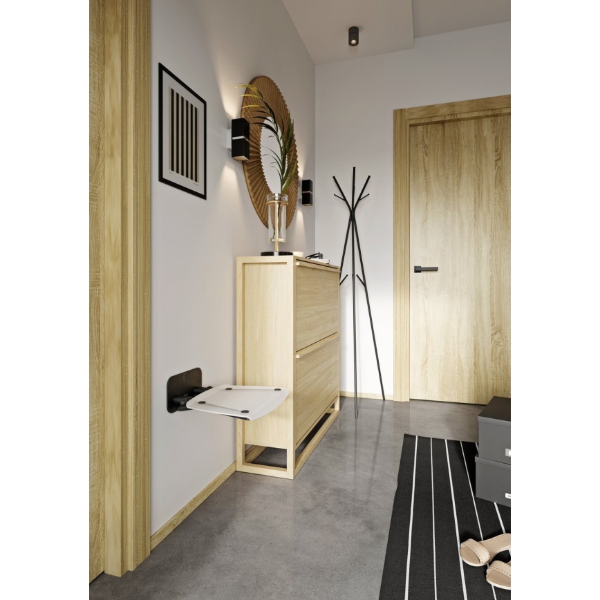 Ravak B8F0000060 - OVO Fold-down Shower Seat, Black