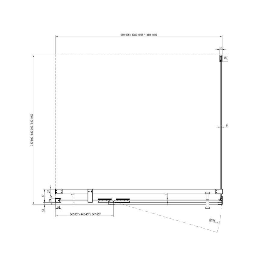 Ravak - COOL shower enclosure 100x100 cm polished chrome