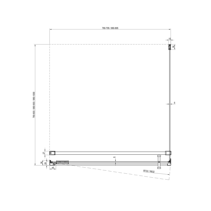 Ravak - COOL shower enclosure 90x90 cm polished chrome
