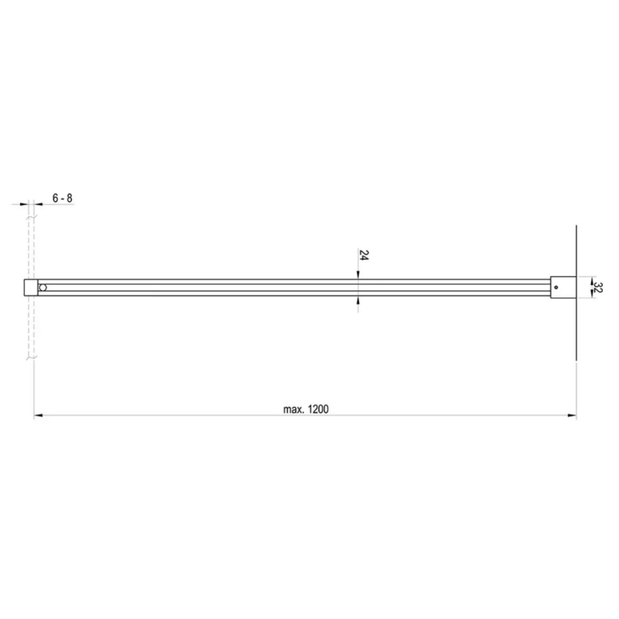 Ravak GWD01000A098 - Support bar for WALK-IN shower enclosure 120 cm, polished chrome