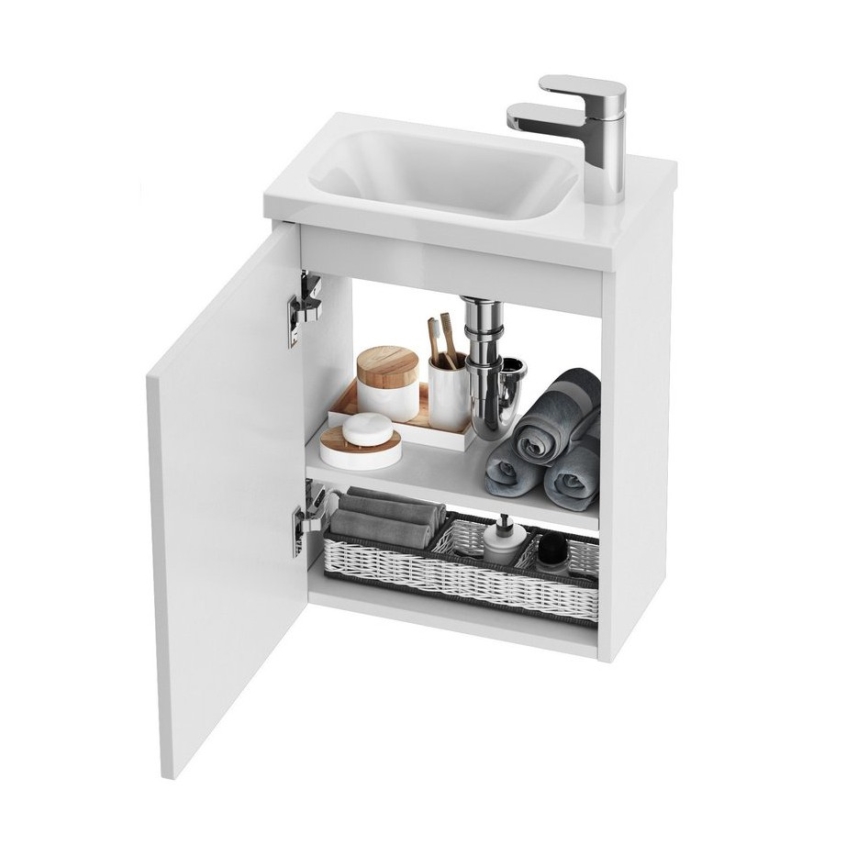 Ravak X000000540 - Left door for under-sink cabinet, Chrome finish, 37.5 x 53 cm, White