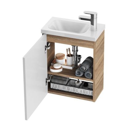 Ravak X000000540 - Left door for under-sink cabinet, Chrome finish, 37.5 x 53 cm, White