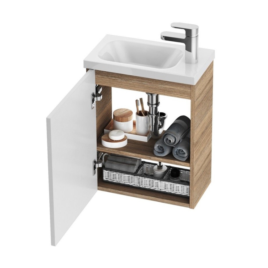 Ravak X000000540 - Left door for under-sink cabinet, Chrome finish, 37.5 x 53 cm, White