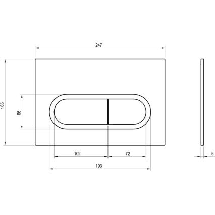 Ravak X01455 - CHROME Flush Plate 24,7x16,5 cm white