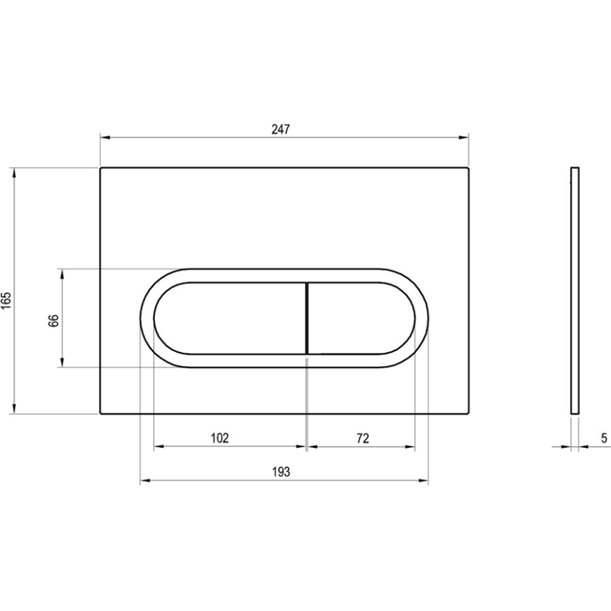 Ravak X01455 - CHROME Flush Plate 24,7x16,5 cm white