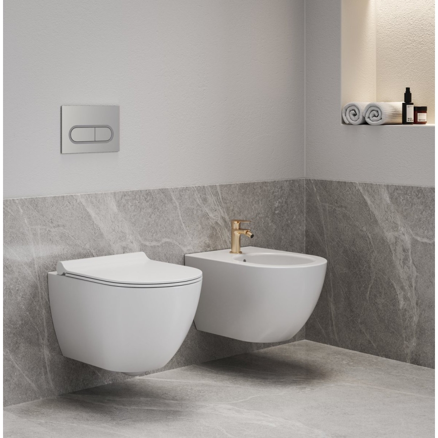Ravak X01517 - UNI CHROME Wall-hung Bidet ceramic/white