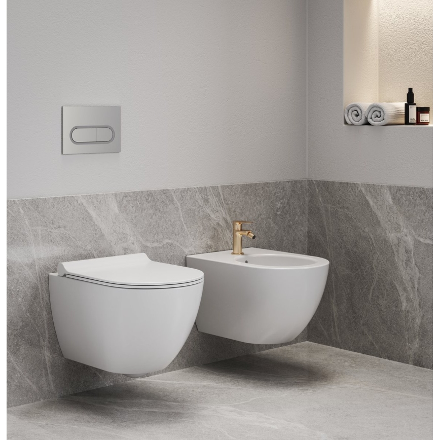 Ravak X01535 - UNI Rimless Wall-hung Toilet, Ceramic/White