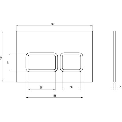 Ravak X01739 - TWIN Flush Button 24,7x16,5 cm White