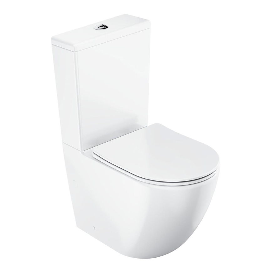 Ravak X01870 - Rimless close-coupled toilet with OPTIMA SoftClose seat, ceramic/white