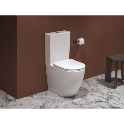 Ravak X01870 - Rimless close-coupled toilet with OPTIMA SoftClose seat, ceramic/white