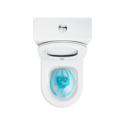Ravak X01870 - Rimless close-coupled toilet with OPTIMA SoftClose seat, ceramic/white