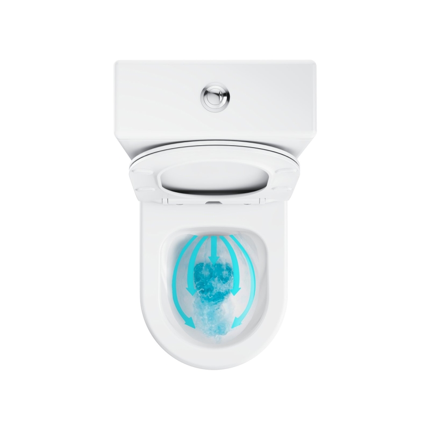 Ravak X01870 - Rimless close-coupled toilet with OPTIMA SoftClose seat, ceramic/white