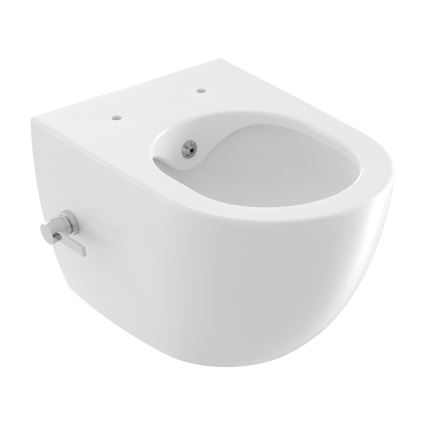 Ravak X01912 - Wall-hung toilet with CHROME bidet nozzle, ceramic/white
