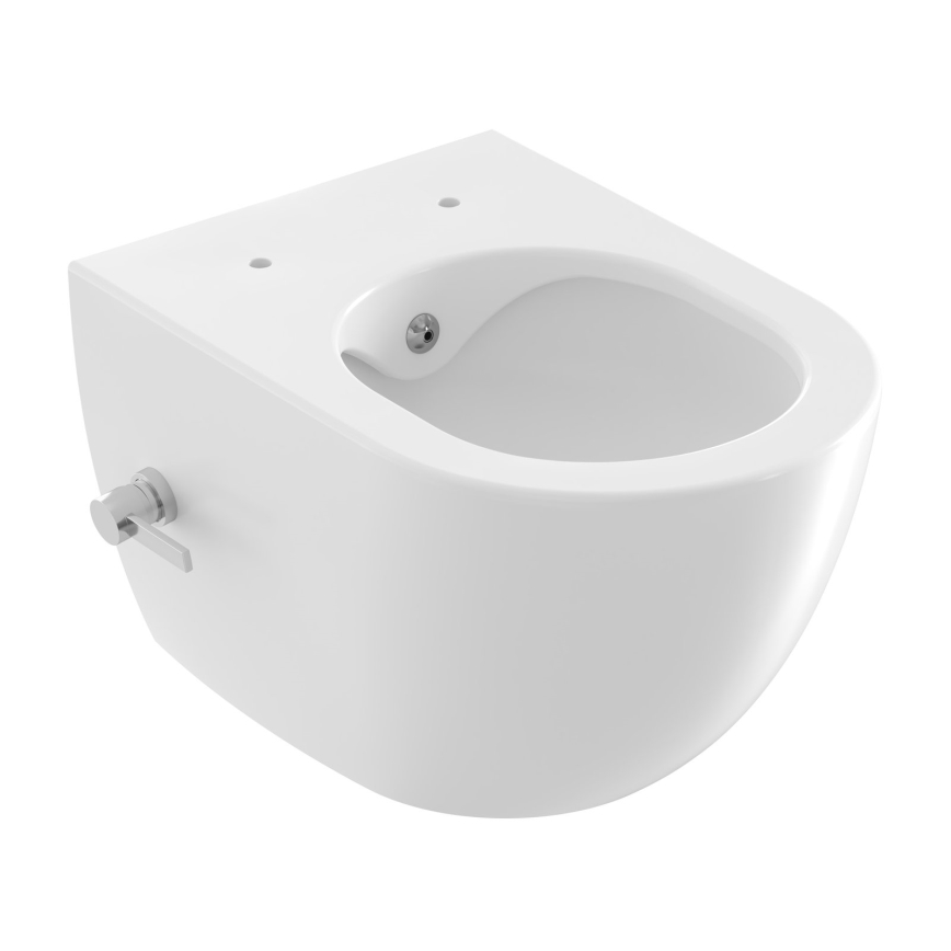 Ravak X01912 - Wall-hung toilet with CHROME bidet nozzle, ceramic/white